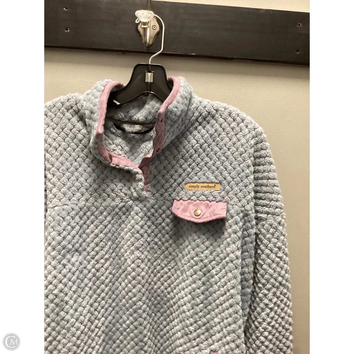 Sweatshirt Collar By Simply Southern In Blue, Size: Xl