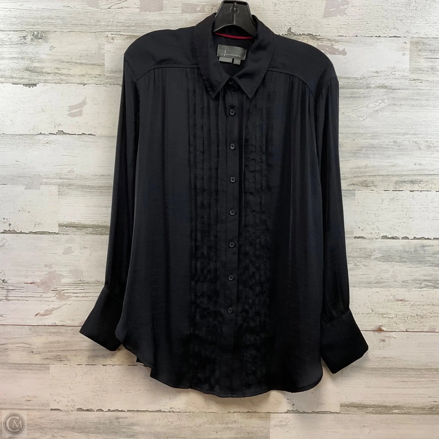 Blouse Long Sleeve By Anthropologie In Black, Size: M