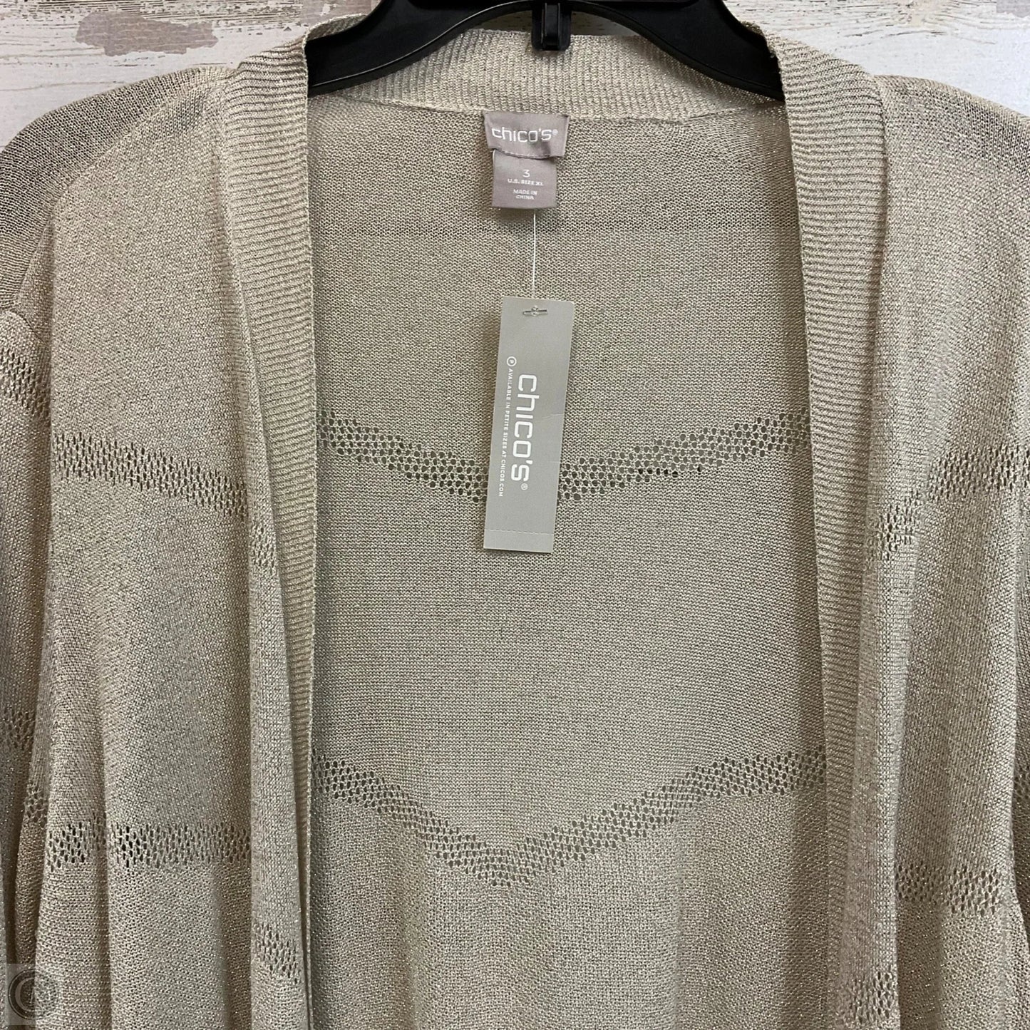 Cardigan By Chicos In Gold, Size: Xl