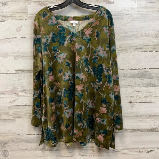 Blouse Long Sleeve By Pure Jill In Green, Size: 2x