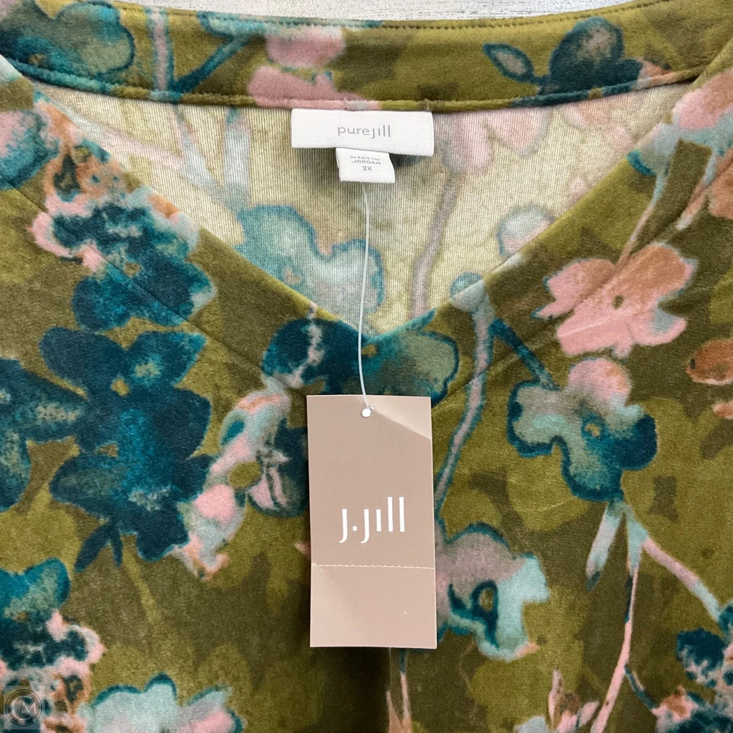 Blouse Long Sleeve By Pure Jill In Green, Size: 2x