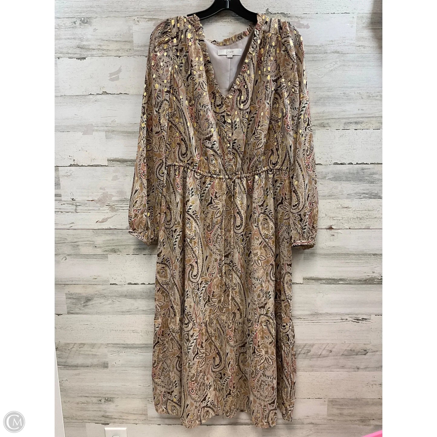 Dress Casual Maxi By Loft In Brown, Size: L