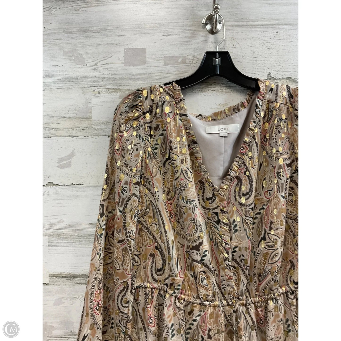 Dress Casual Maxi By Loft In Brown, Size: L