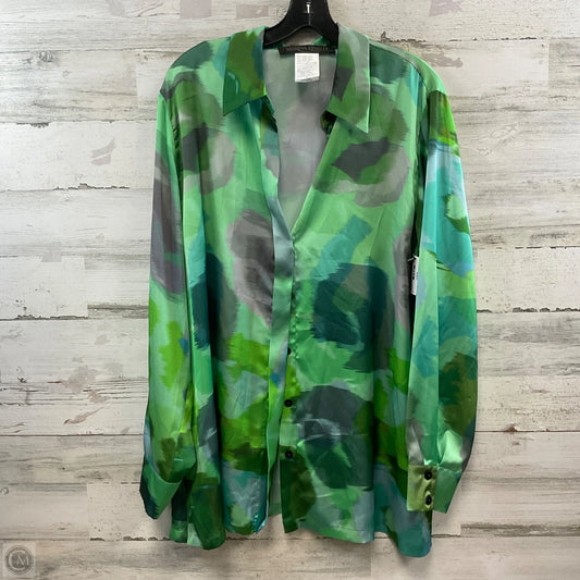 Blouse Long Sleeve By MARINA RINALDI In Green, Size: L