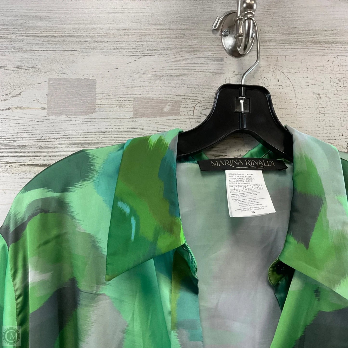 Blouse Long Sleeve By MARINA RINALDI In Green, Size: L