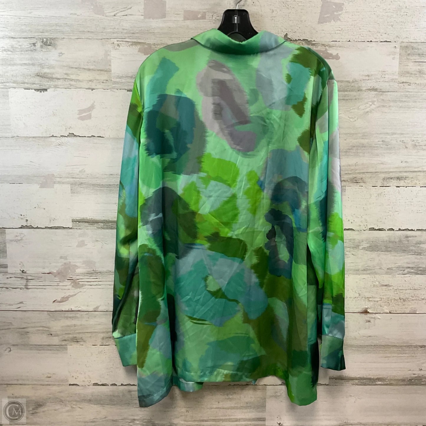 Blouse Long Sleeve By MARINA RINALDI In Green, Size: L