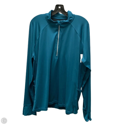 Athletic Top Long Sleeve Collar By Xersion In Green, Size: Xxl