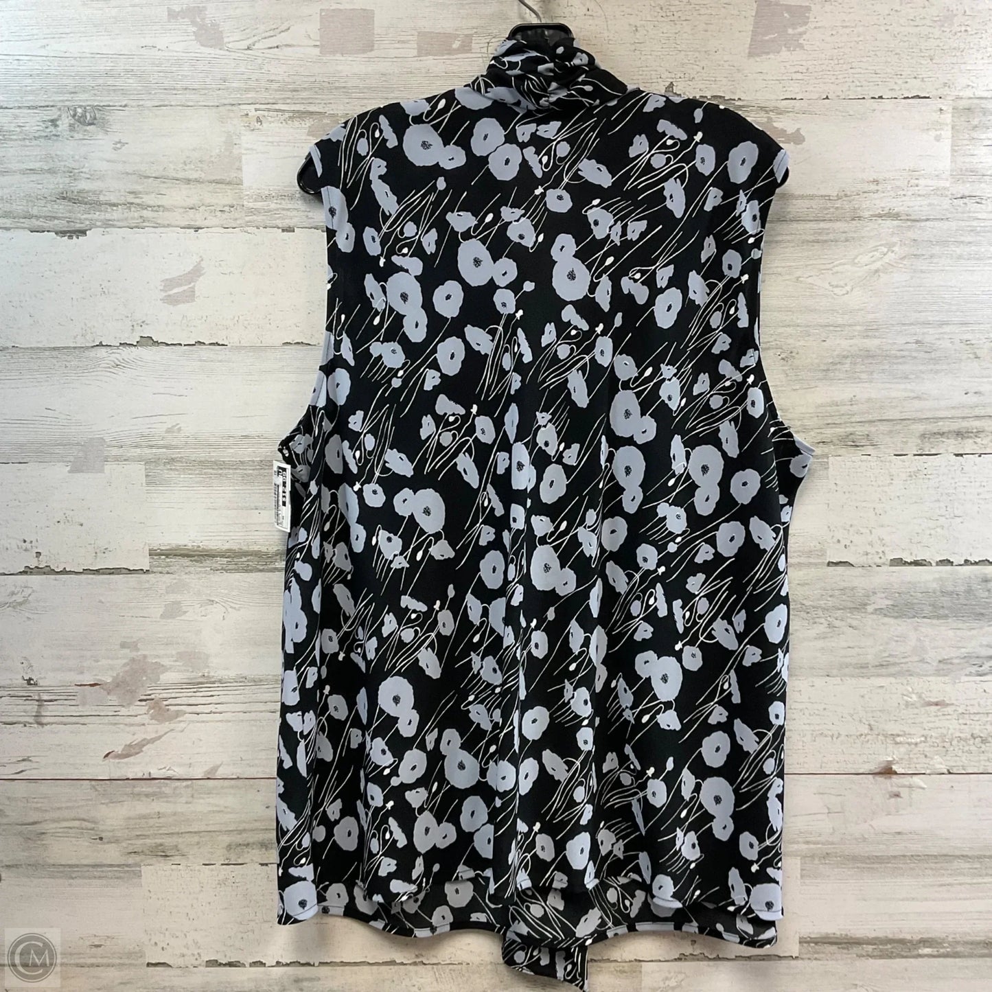 Blouse Sleeveless By Bar Iii In Black & Blue, Size: 3x
