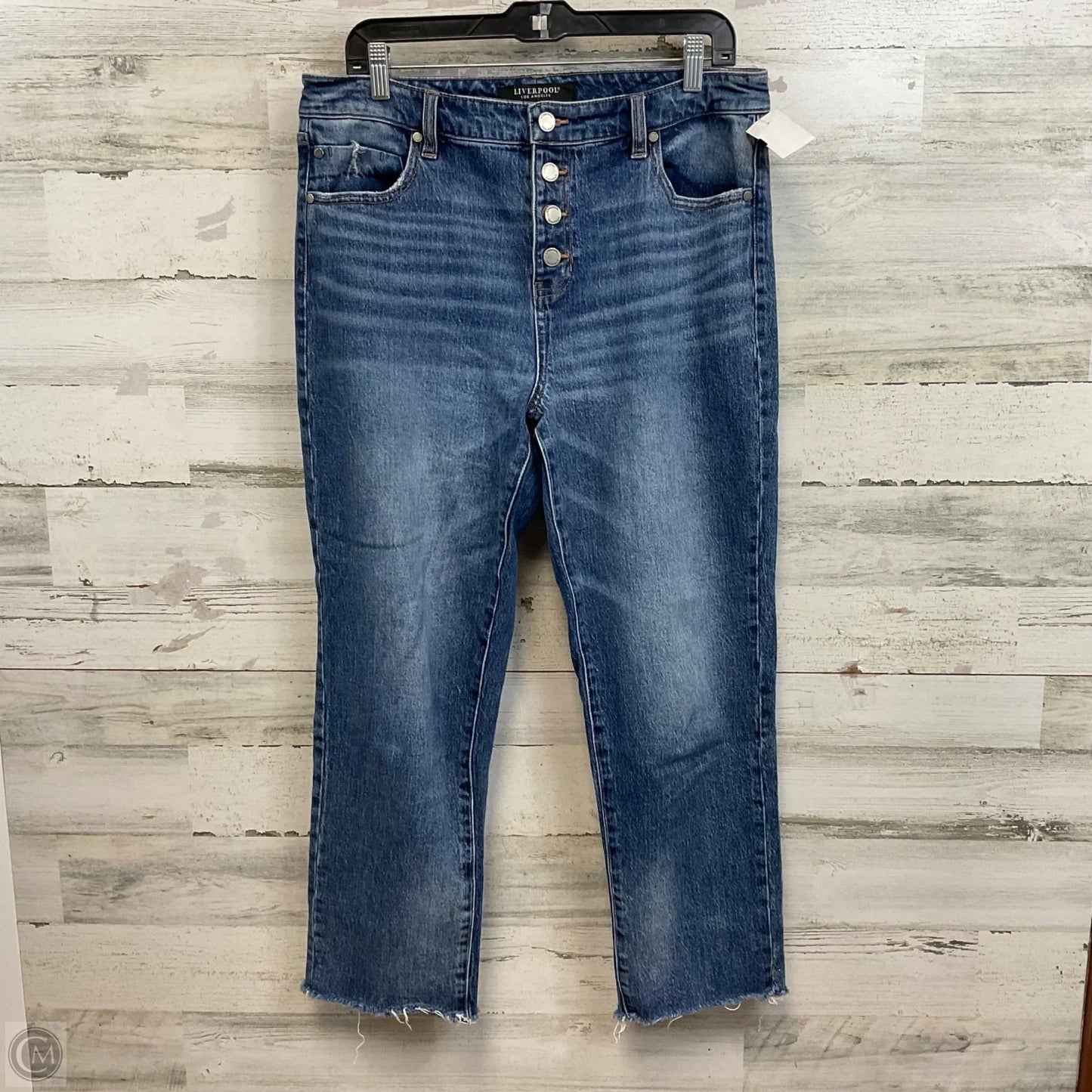 Jeans Straight By Liverpool In Blue Denim, Size: 10