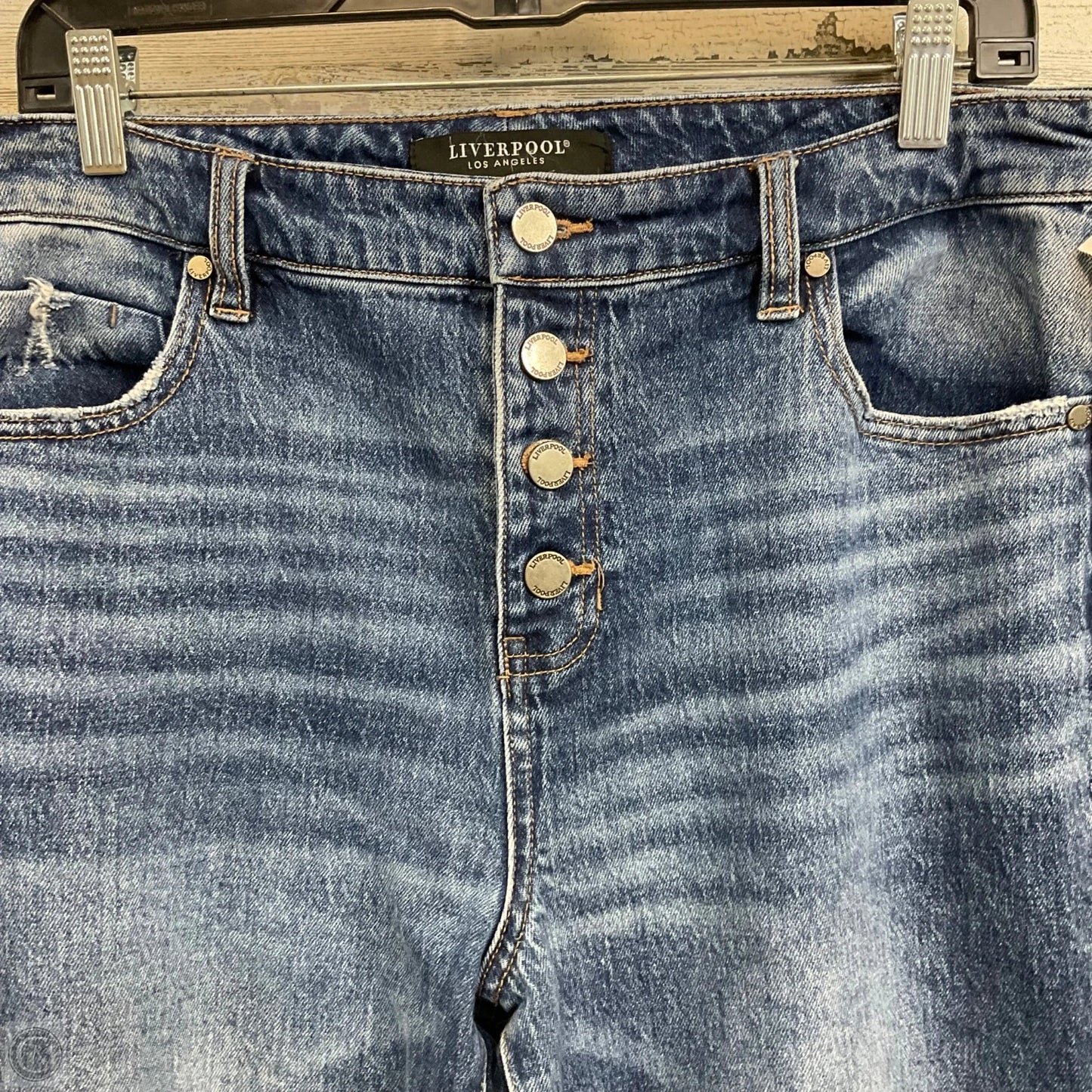 Jeans Straight By Liverpool In Blue Denim, Size: 10