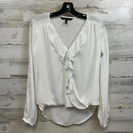 Blouse Long Sleeve By White House Black Market In Cream, Size: Xs