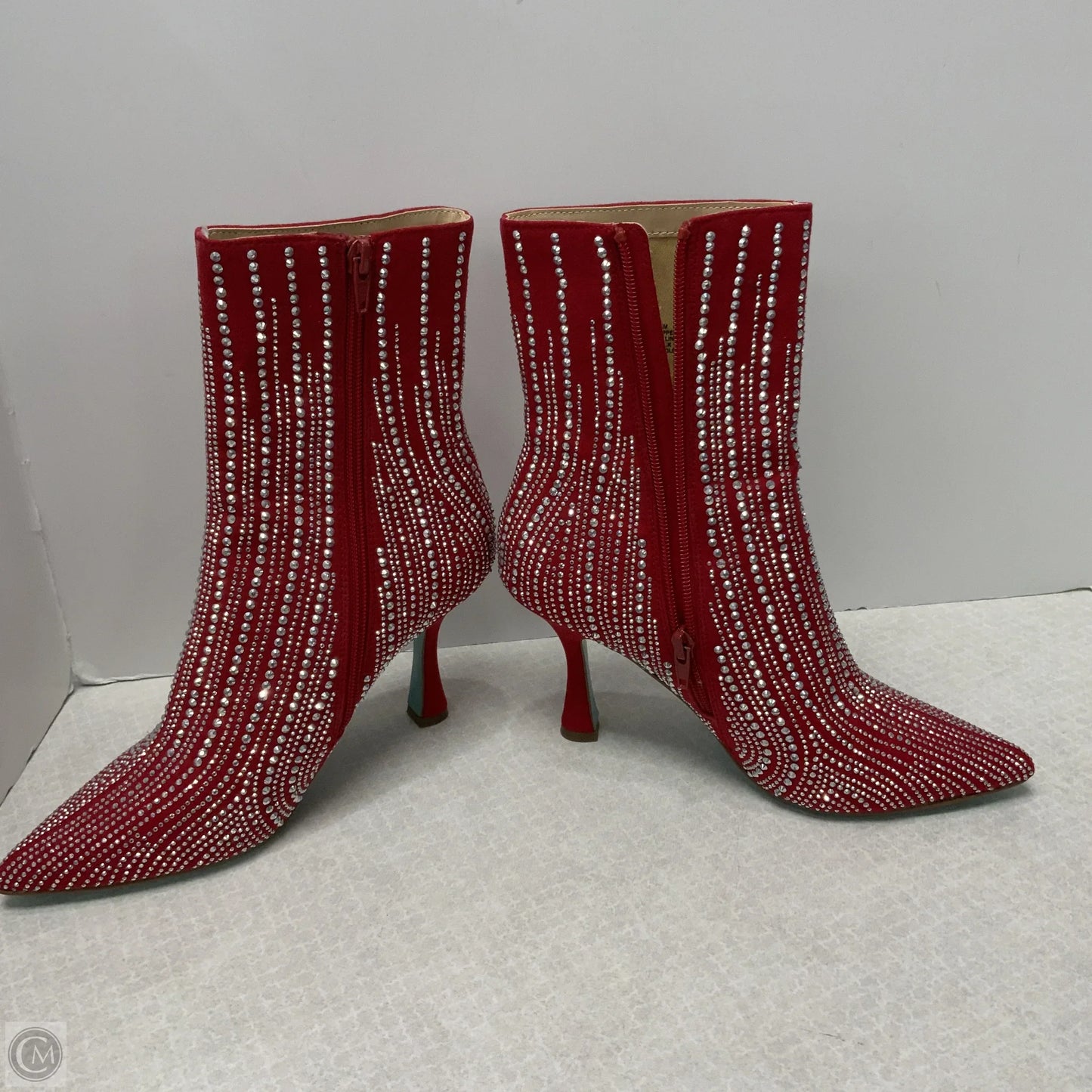 Boots Ankle Heels By Betsey Johnson In Red, Size: 7.5