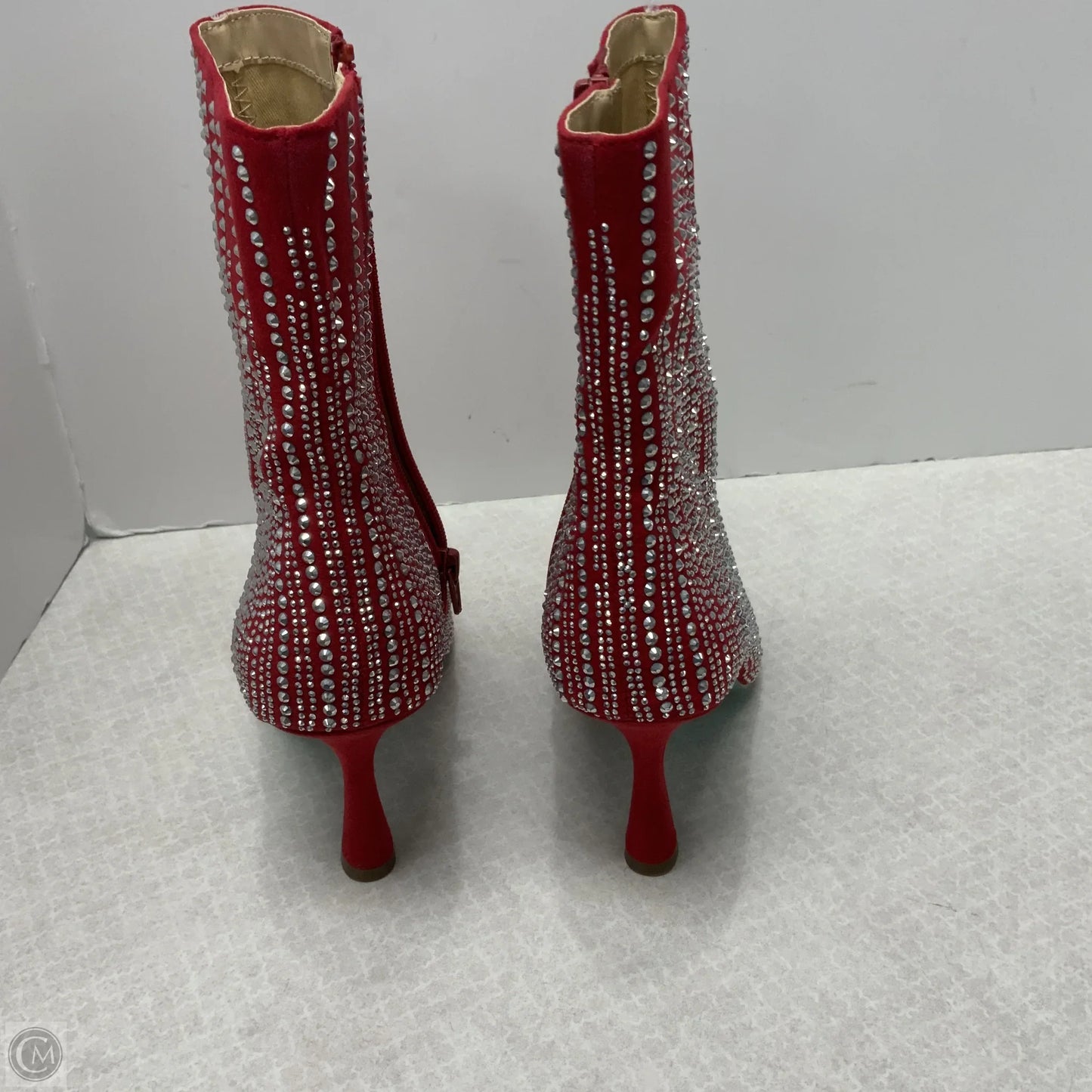 Boots Ankle Heels By Betsey Johnson In Red, Size: 7.5