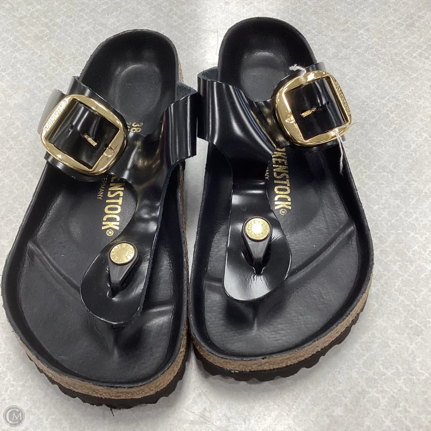 Sandals Flats By Birkenstock In Black, Size: 7