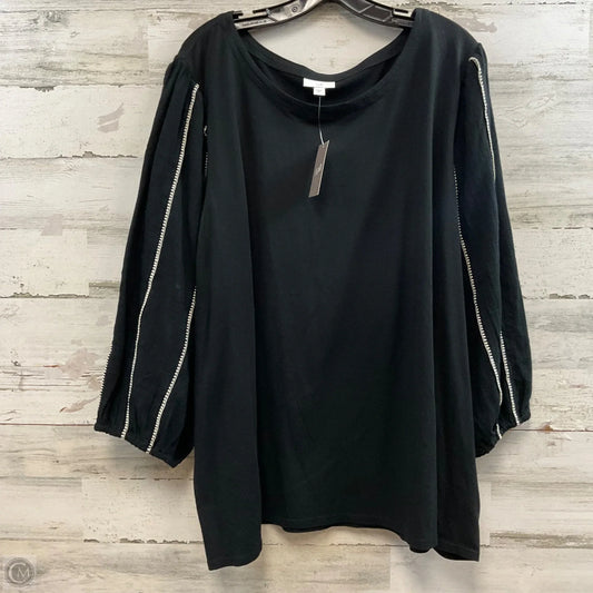 Top Long Sleeve By J. Jill In Black, Size: 4x