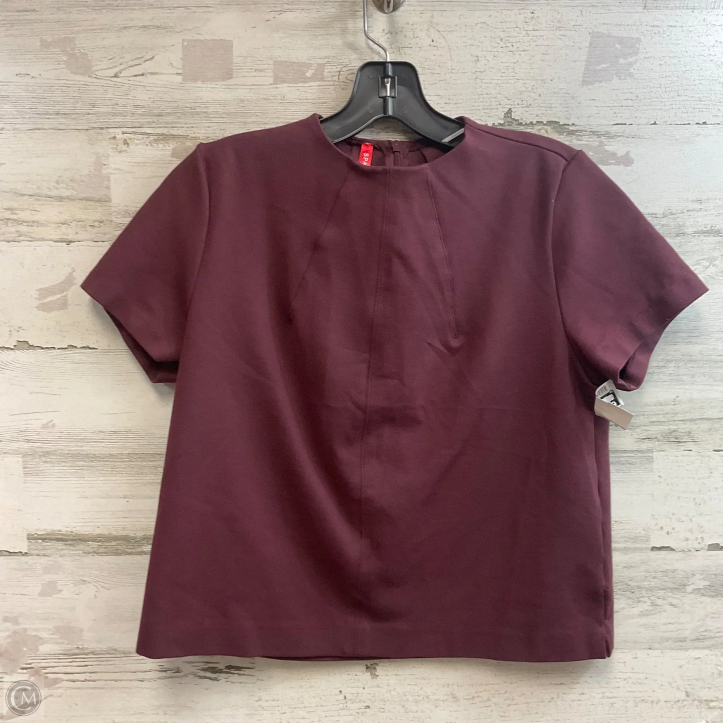 Top Short Sleeve By Spanx In Maroon, Size: M