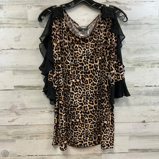 Top Short Sleeve By Bold Elements In Animal Print, Size: 1x