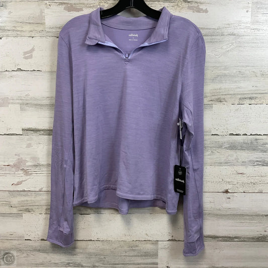 Athletic Top Long Sleeve Collar By Allbirds In Purple, Size: L
