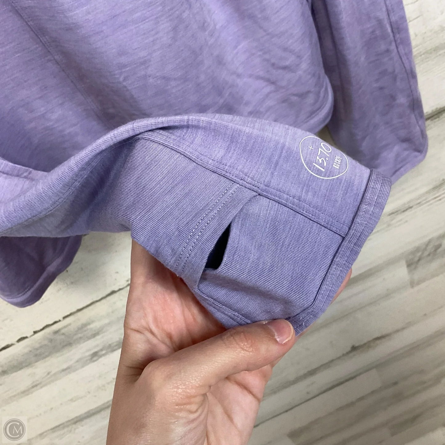 Athletic Top Long Sleeve Collar By Allbirds In Purple, Size: L