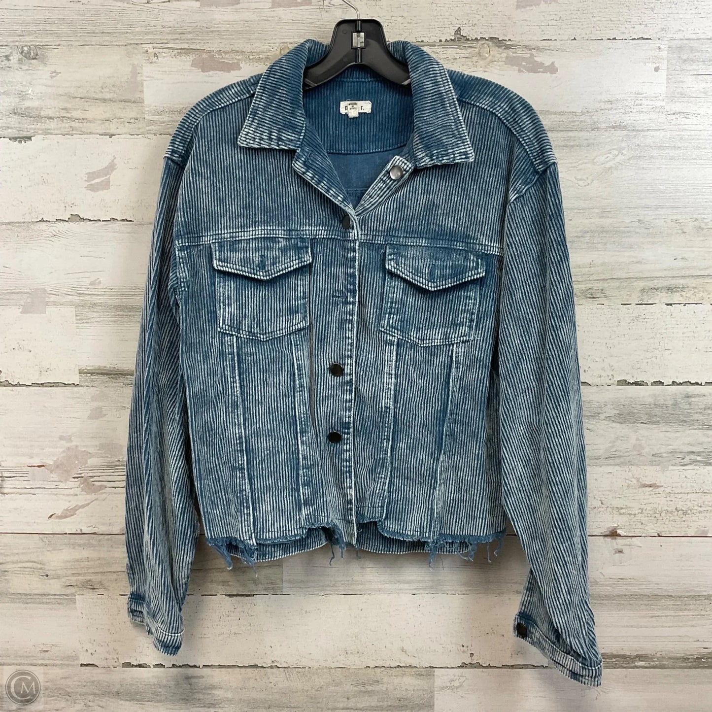 Jacket Shirt By Pol In Blue, Size: M