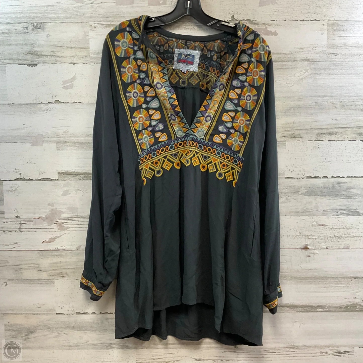 Tunic Long Sleeve By Johnny Was In Grey, Size: S