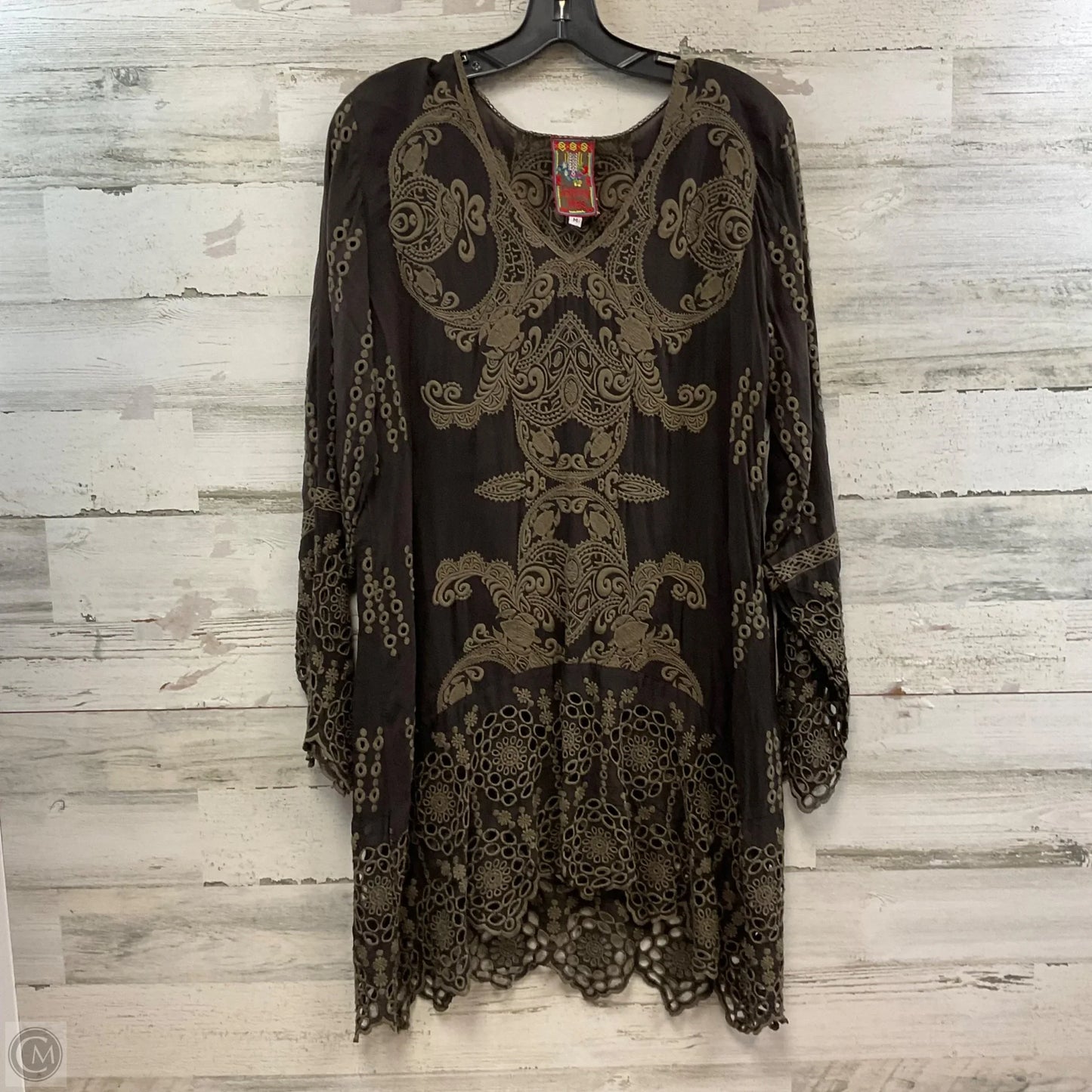 Tunic Long Sleeve By Johnny Was In Brown, Size: M