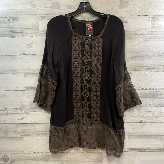 Tunic Long Sleeve By Johnny Was In Brown, Size: S