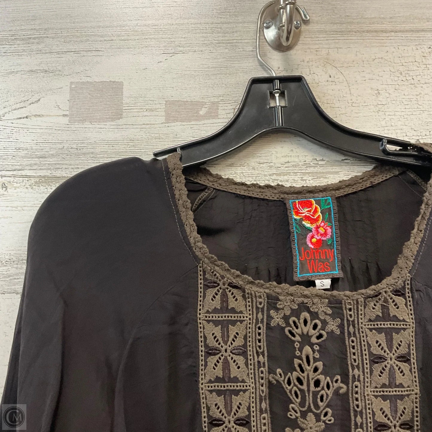 Tunic Long Sleeve By Johnny Was In Brown, Size: S