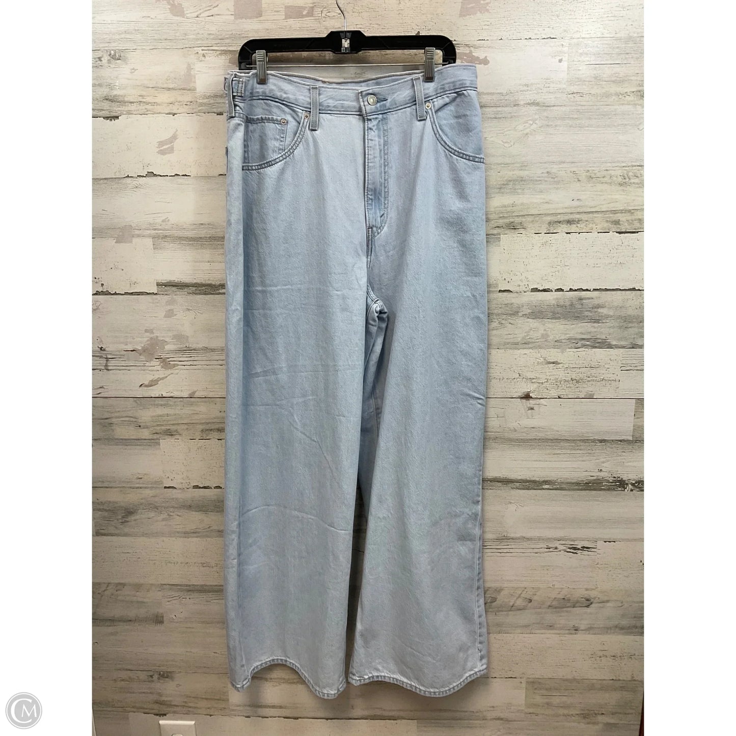 Jeans Wide Leg By Levis In Blue Denim, Size: 14