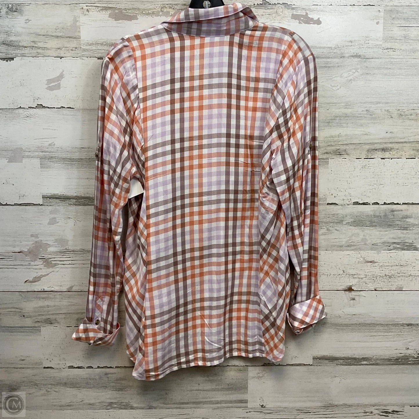 Blouse Long Sleeve By Cabi In Brown, Size: M