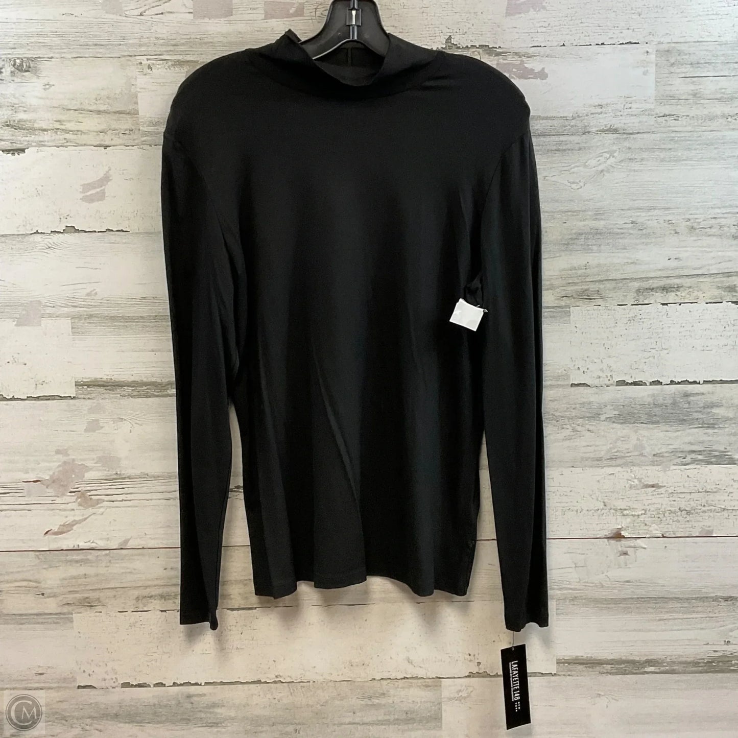 Top Long Sleeve Designer By Lafayette 148 In Black, Size: L