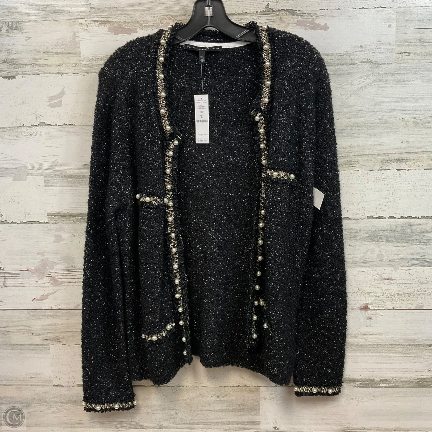 Sweater Cardigan By White House Black Market In Black, Size: L