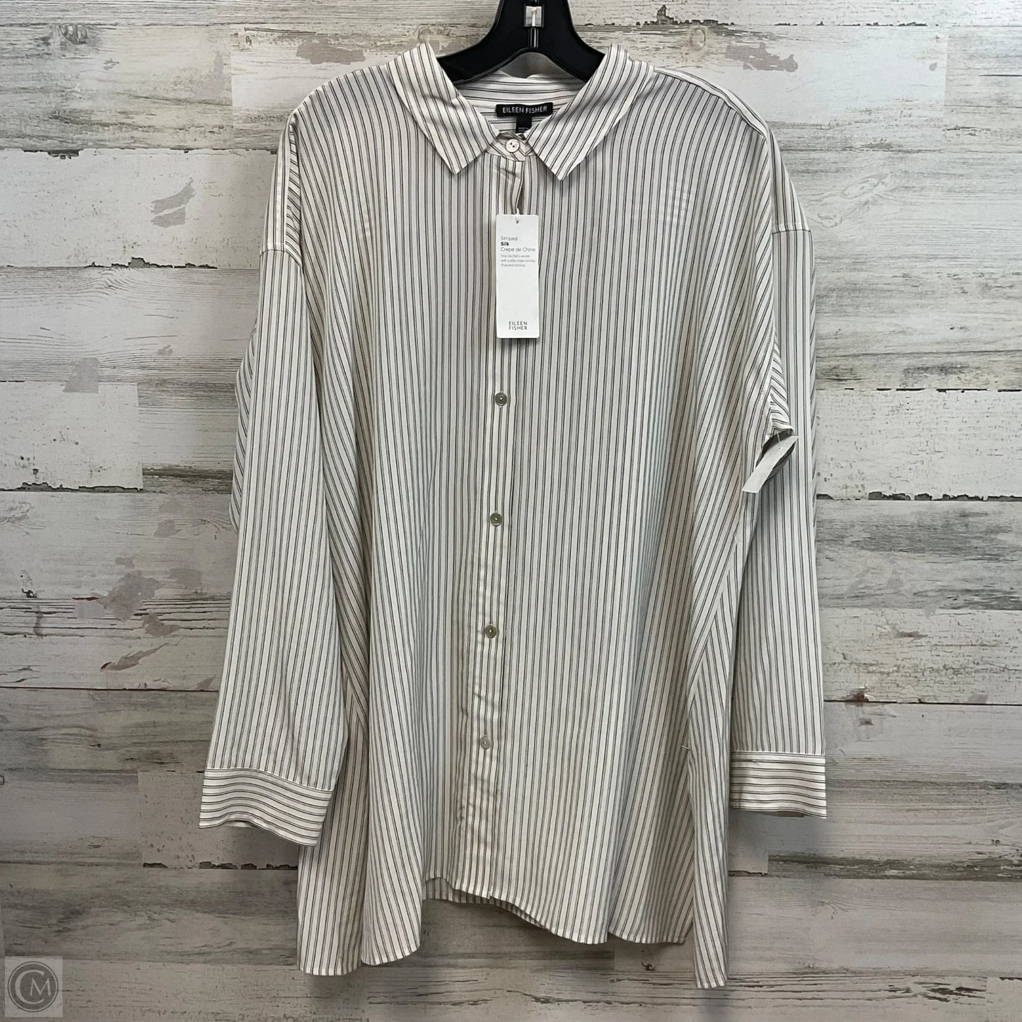 Blouse Long Sleeve By Eileen Fisher In Cream, Size: L