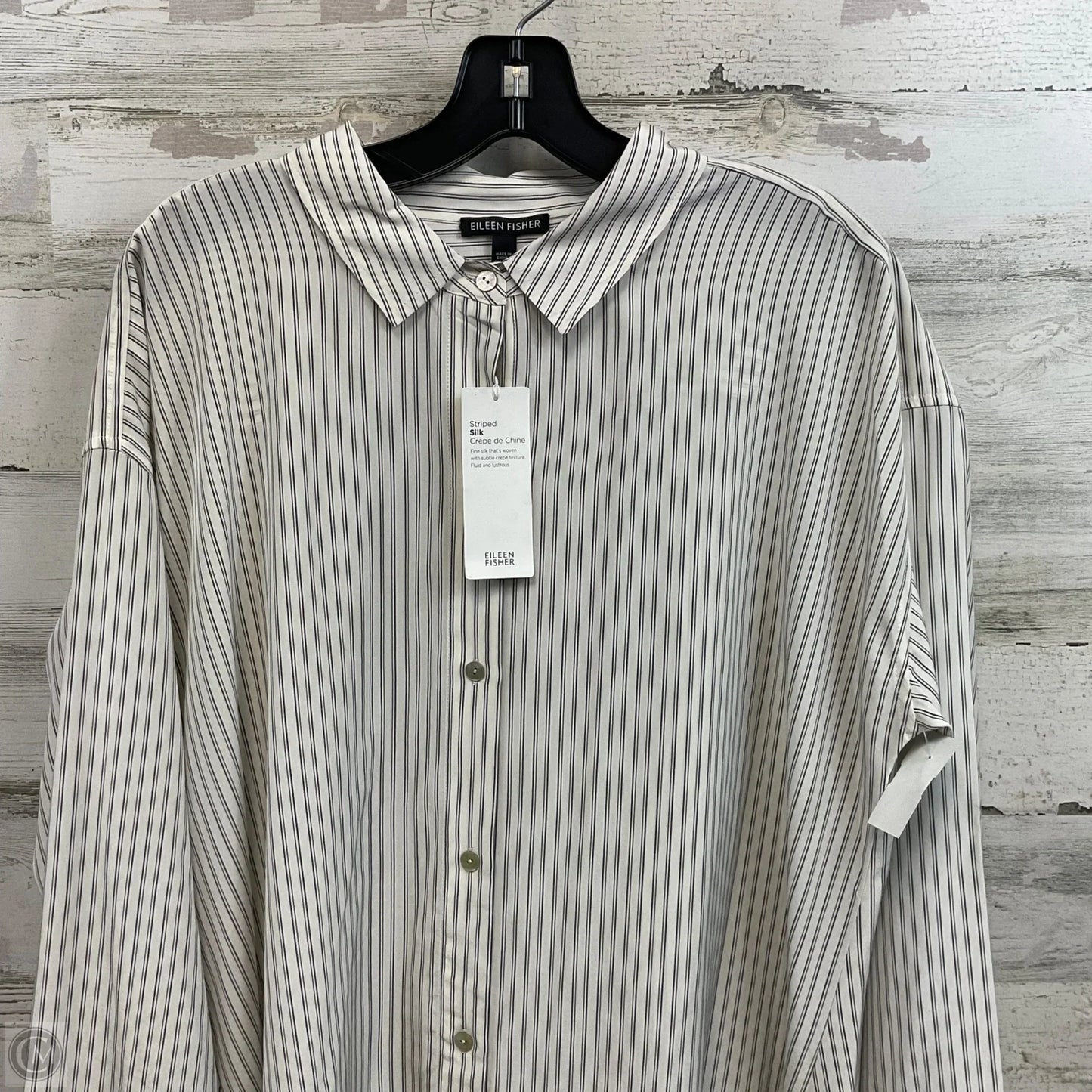 Blouse Long Sleeve By Eileen Fisher In Cream, Size: L