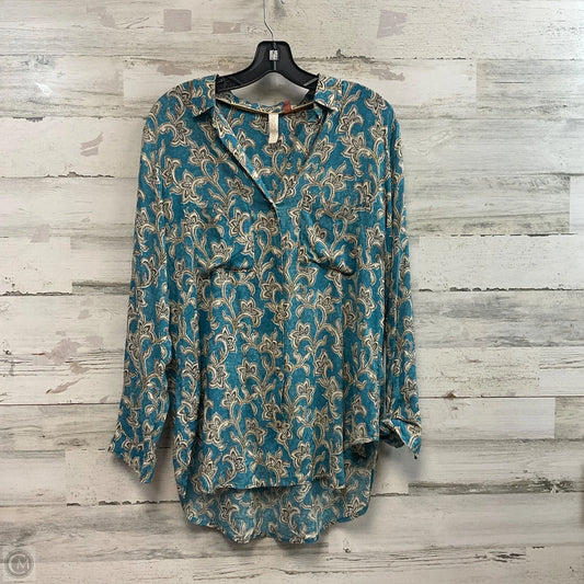 Blouse Long Sleeve By Pilcro In Blue, Size: S