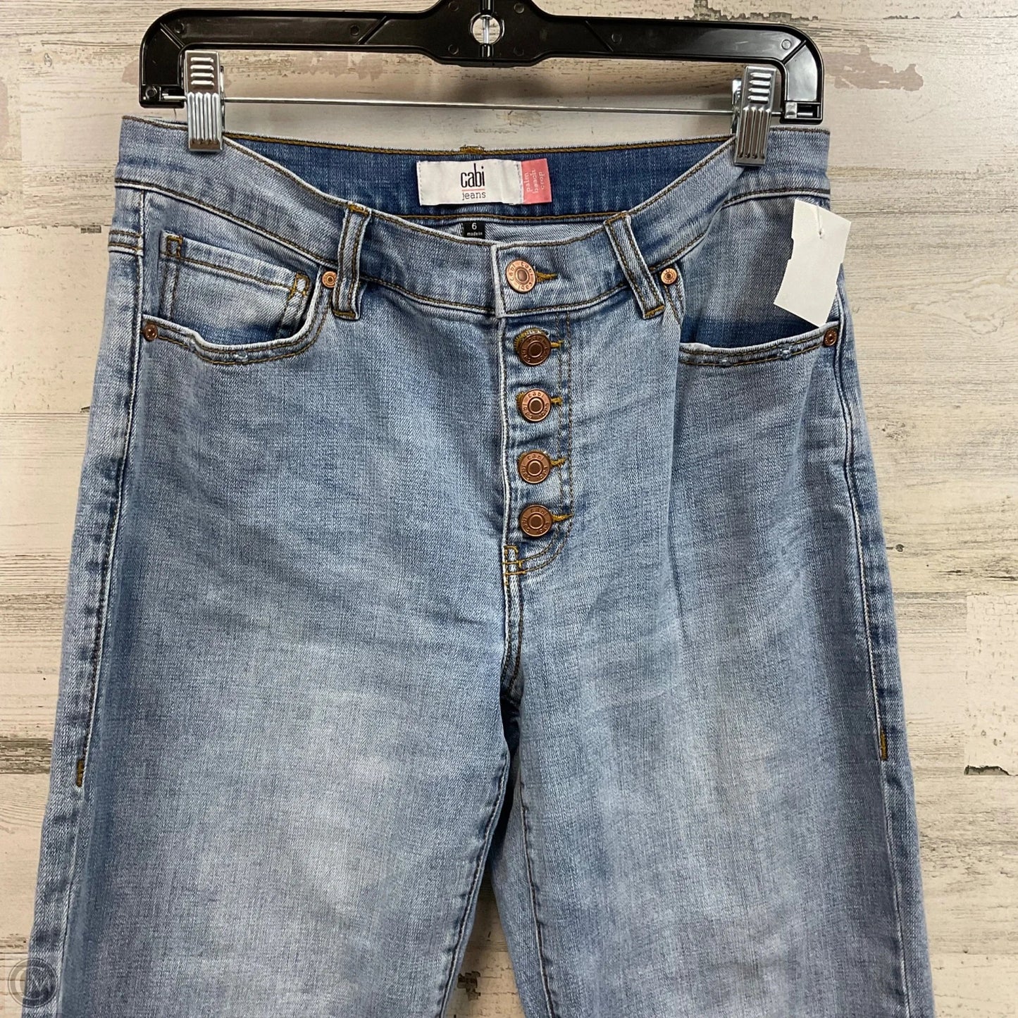 Jeans Cropped By Cabi In Blue Denim, Size: 6