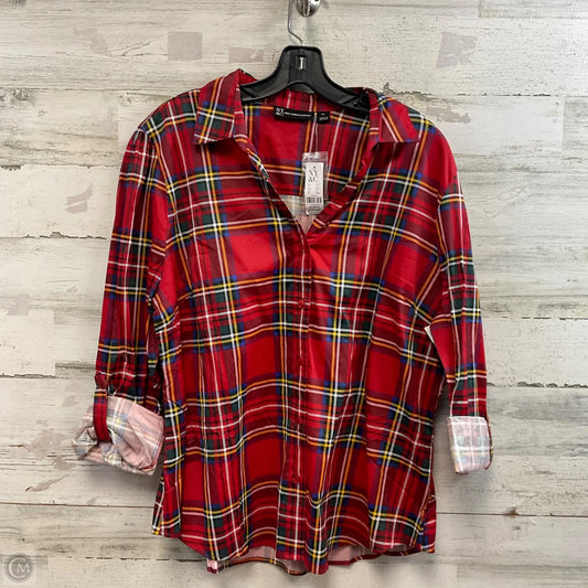 Top Long Sleeve By New York And Co In Red, Size: Xl