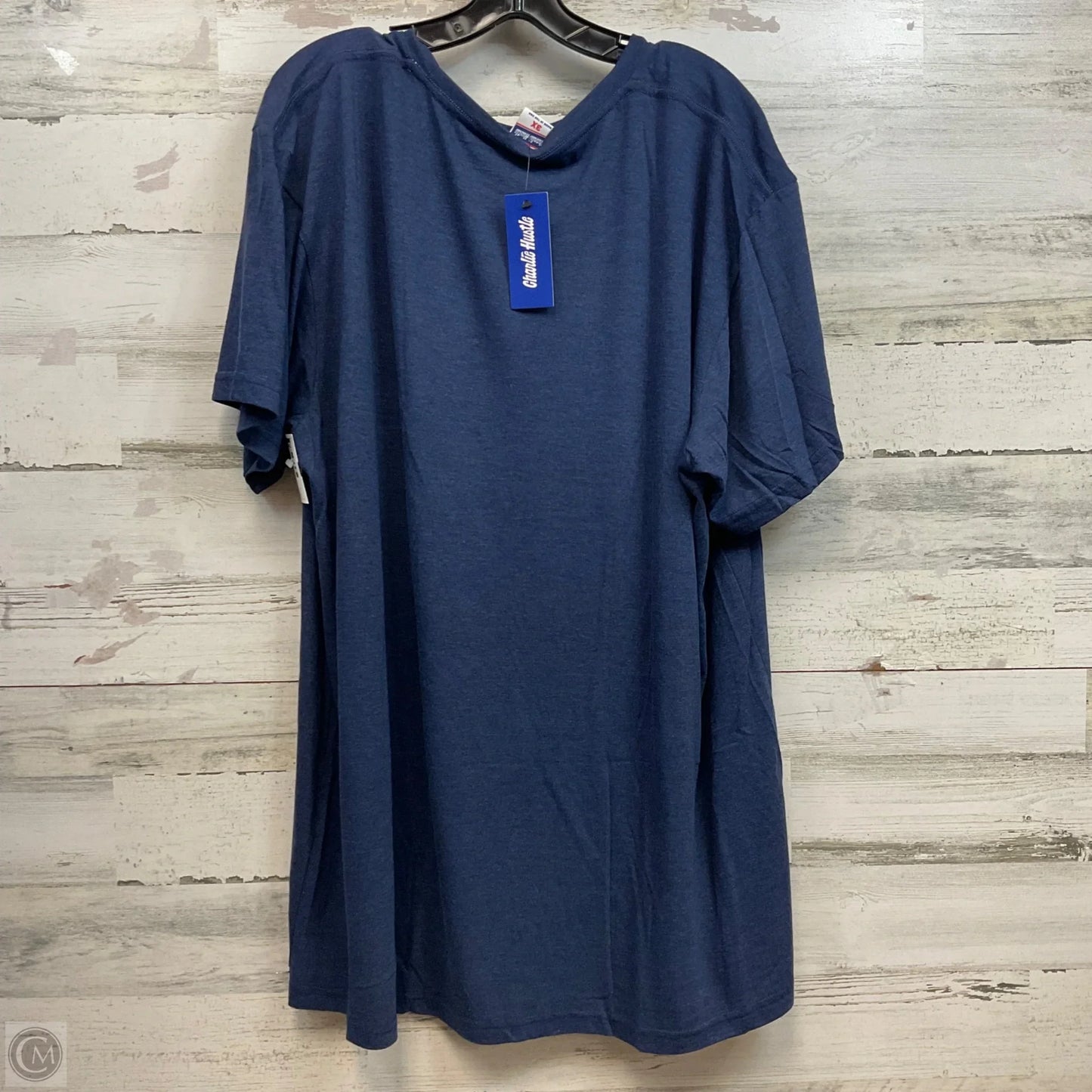 Top Short Sleeve By Charlie Hustle In Blue, Size: 3x