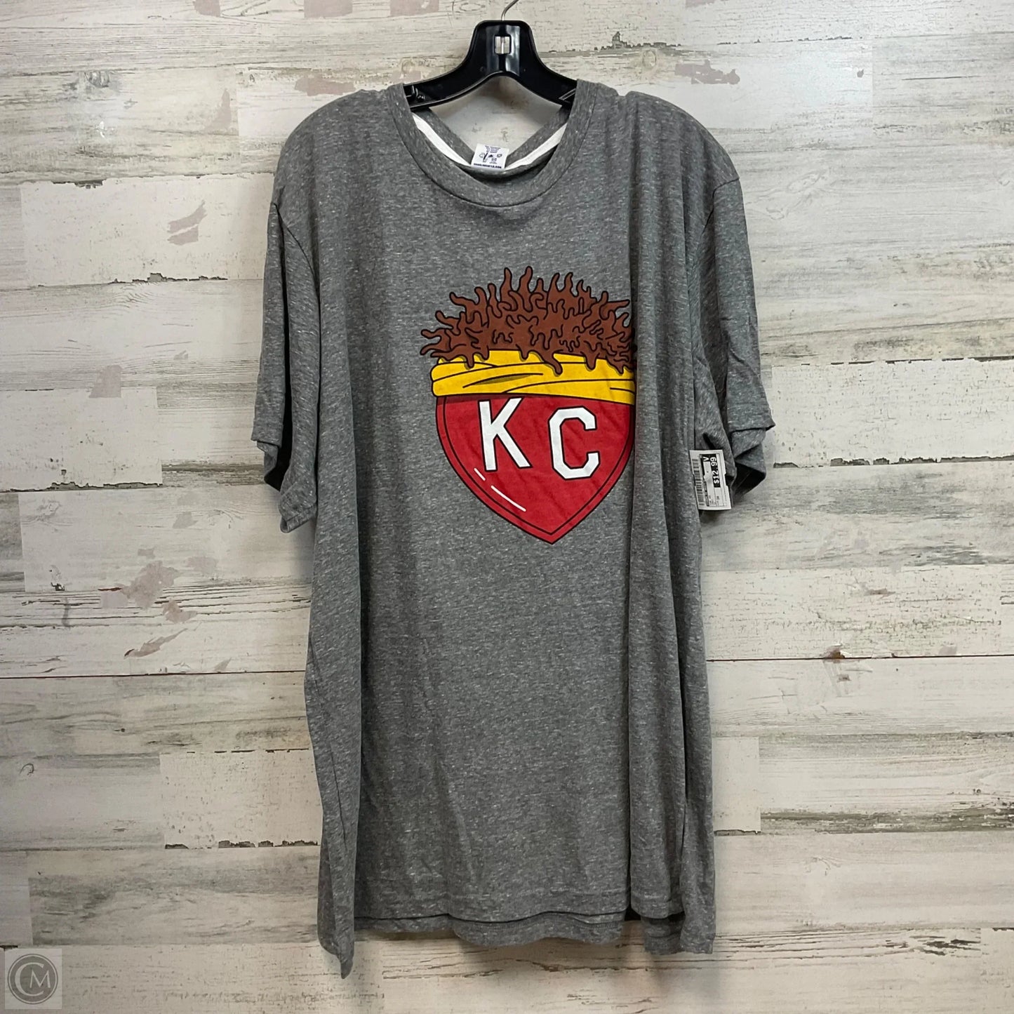 Top Short Sleeve By Charlie Hustle In Grey, Size: 3x