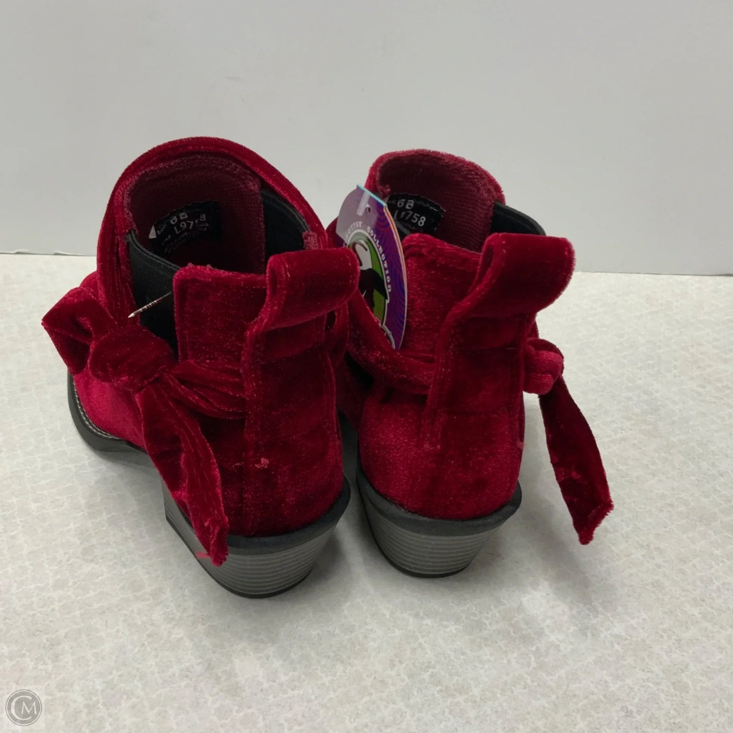 Boots Ankle Heels By Justin In Red, Size: 6
