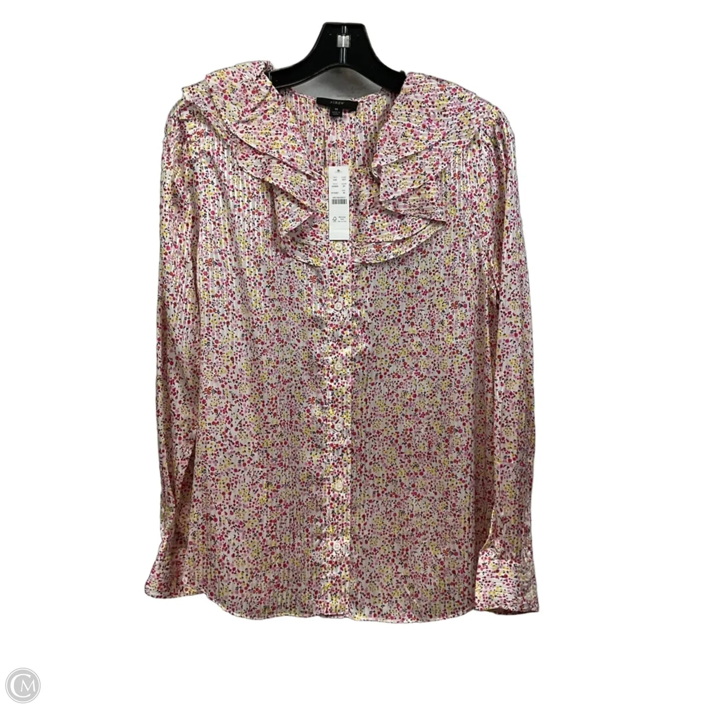 Blouse Long Sleeve By J. Crew In Pink, Size: M