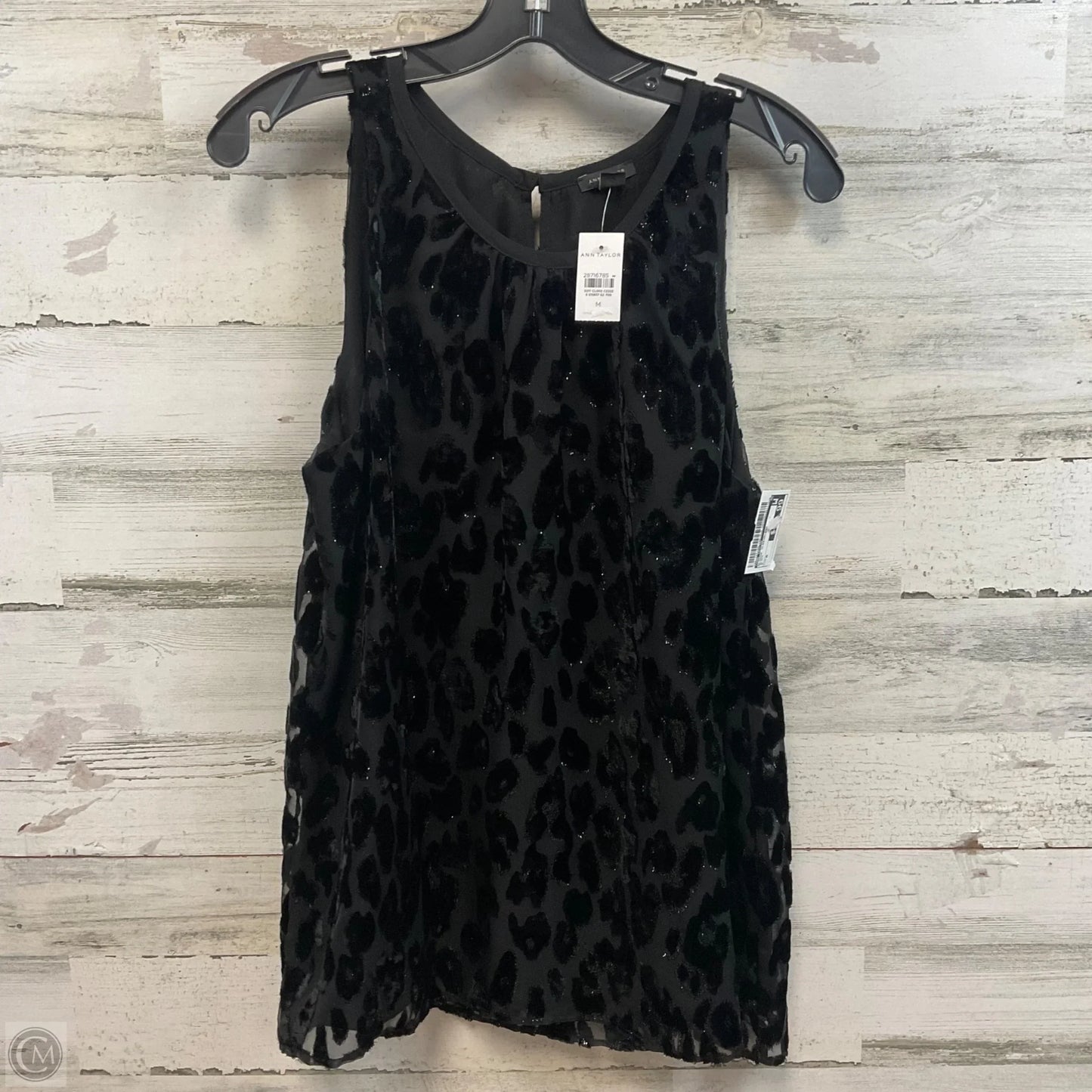 Blouse Sleeveless By Ann Taylor In Black, Size: M