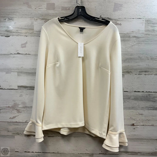 Blouse Long Sleeve By Ann Taylor In Cream, Size: M