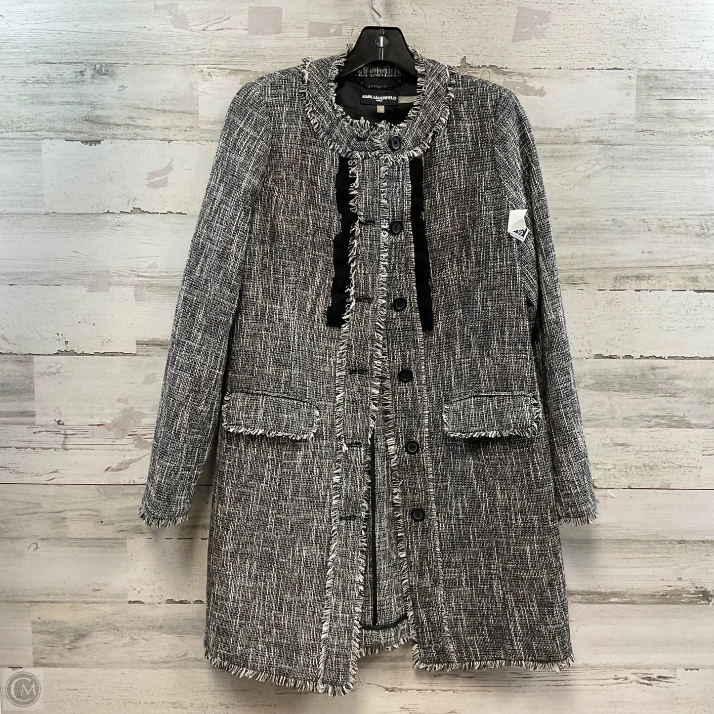 Jacket Designer By Karl Lagerfeld In Black, Size: Xs