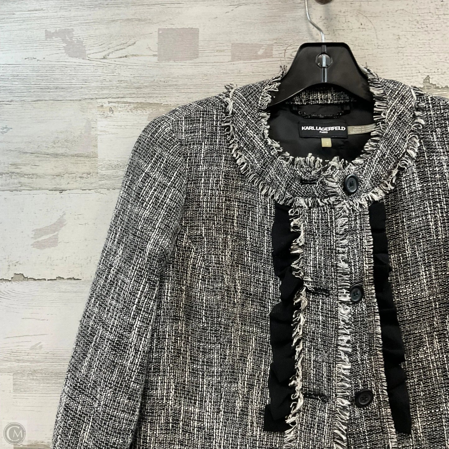 Jacket Designer By Karl Lagerfeld In Black, Size: Xs