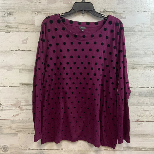 Top Long Sleeve Basic By Talbots In Purple, Size: 2x