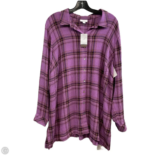 Blouse Long Sleeve By J. Jill In Purple, Size: Xl