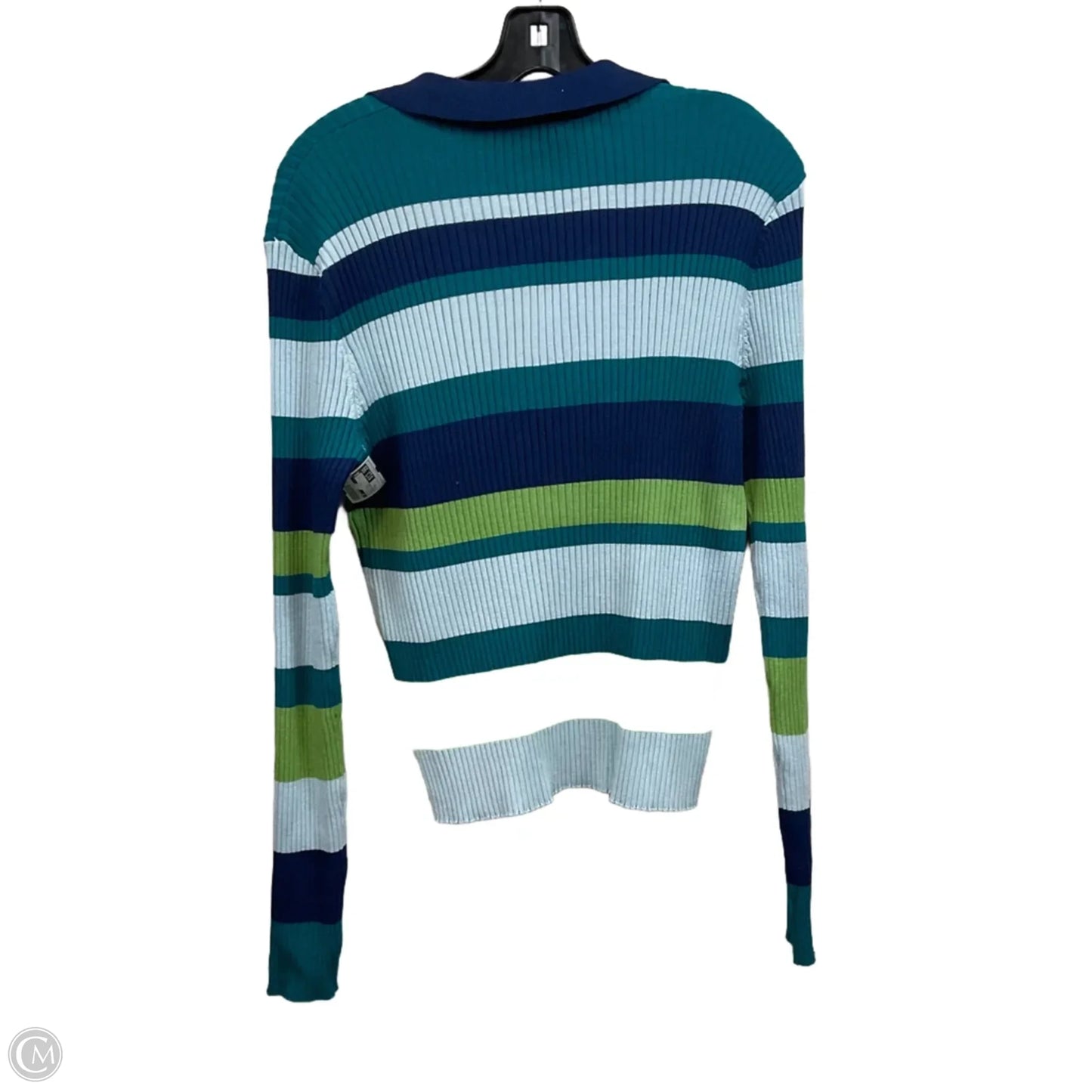 Top Long Sleeve By Lesley Evers In Blue & Green, Size: 2x