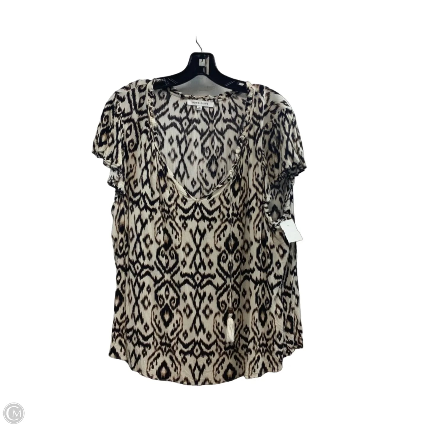Top Short Sleeve By Rose And Olive In Cream, Size: 2x