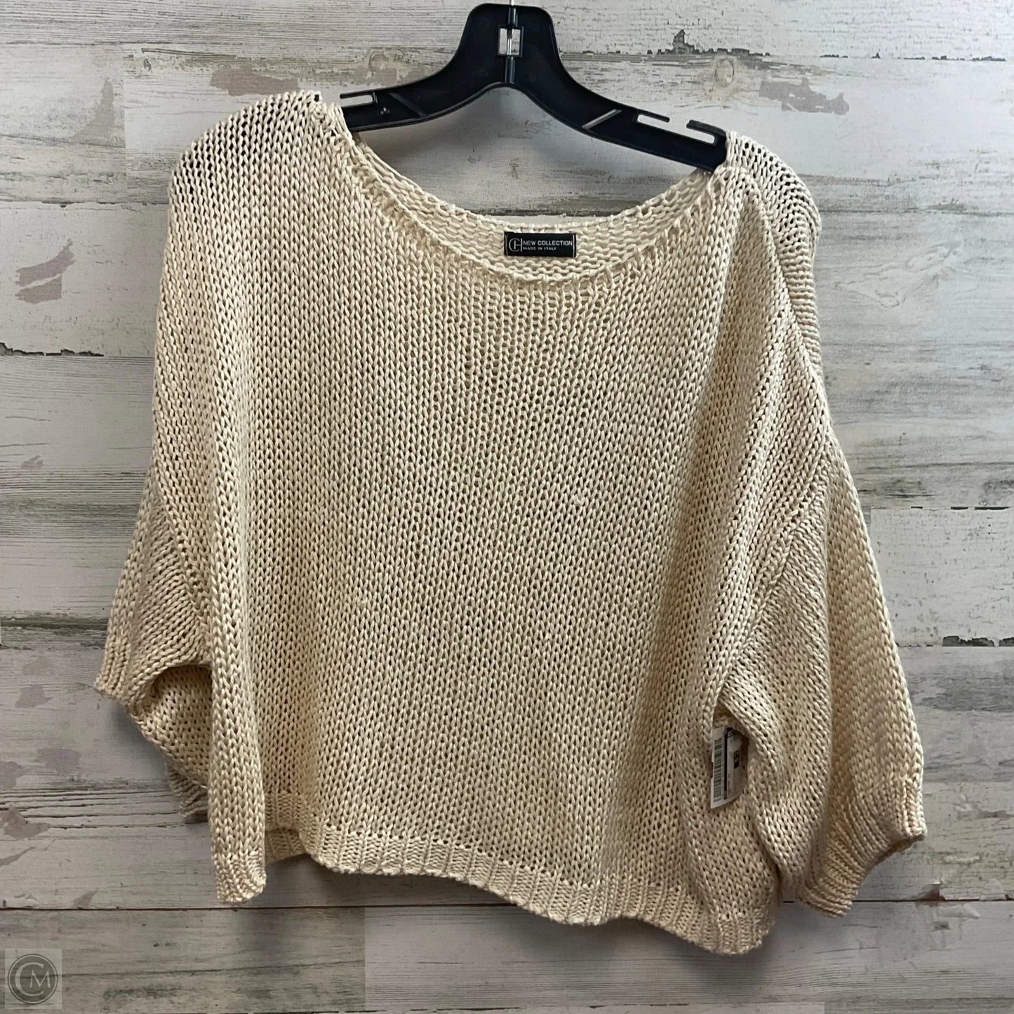 Sweater Short Sleeve By Ch In Tan, Size: L